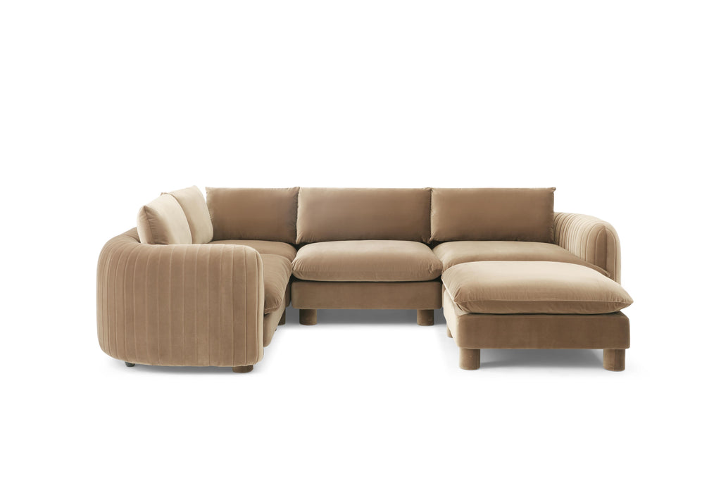 Modern Florida living room with large modular sofa

