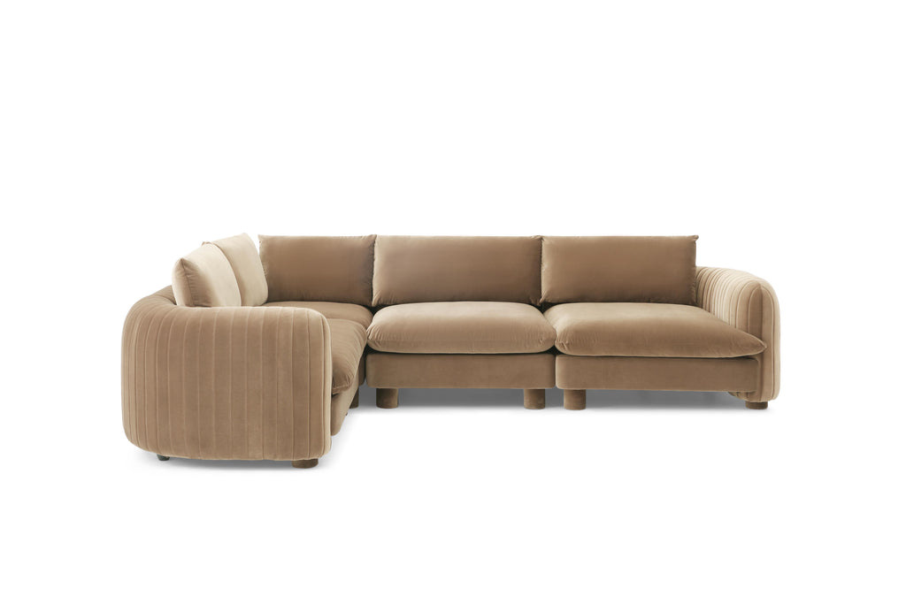 Handcrafted modular sofa with soft upholstery