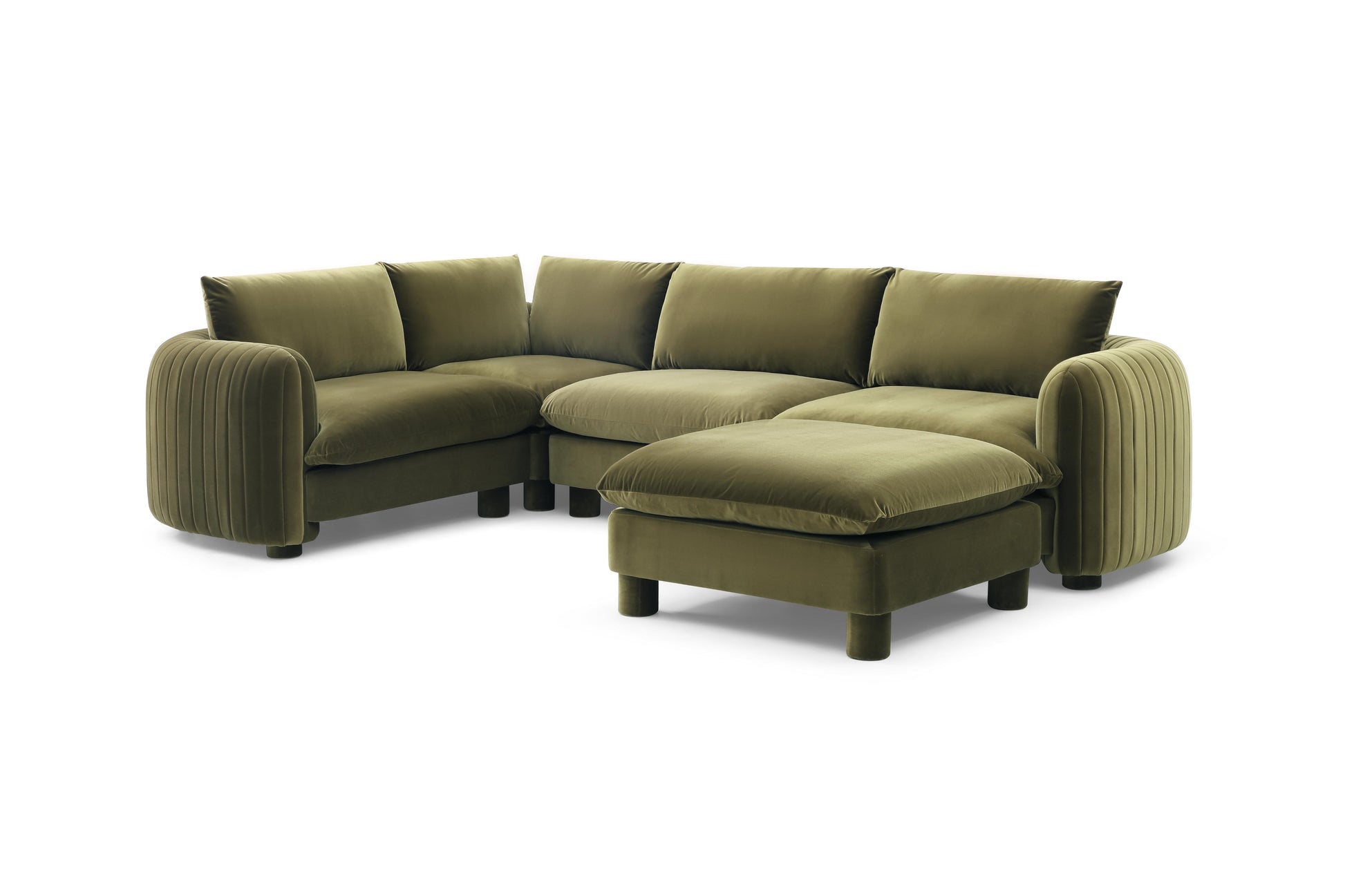 Elegant modular 4 seater with custom fabric