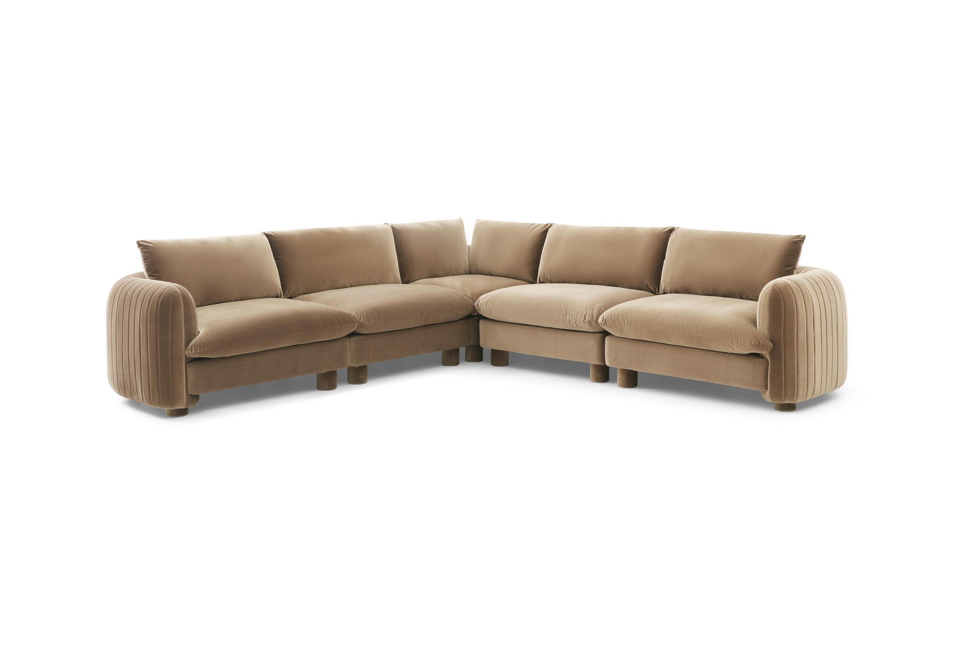 Family-friendly 5 seater modular sofa with plush cushions

