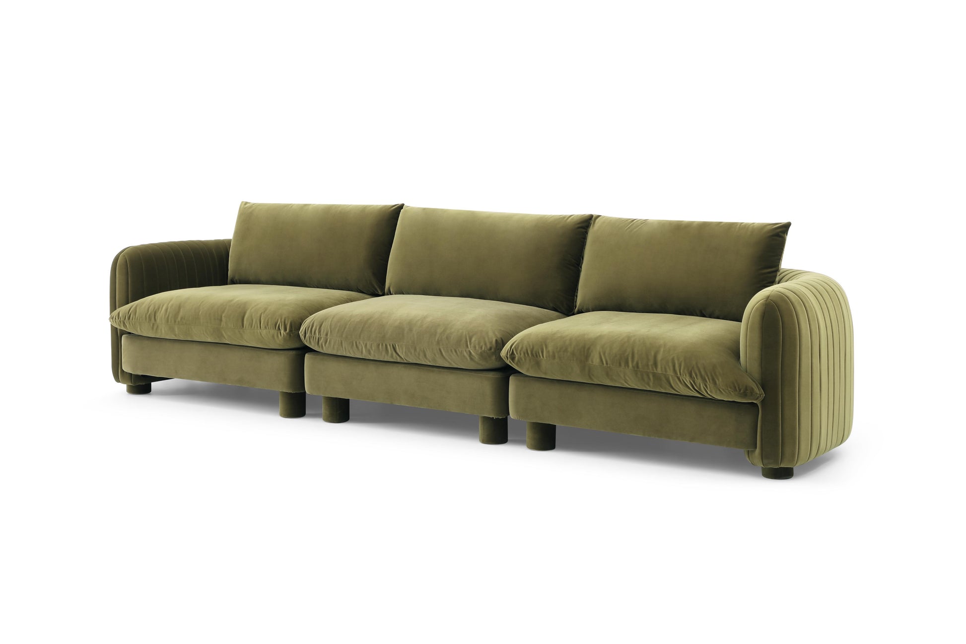 Spacious modular sofa in coastal-style home