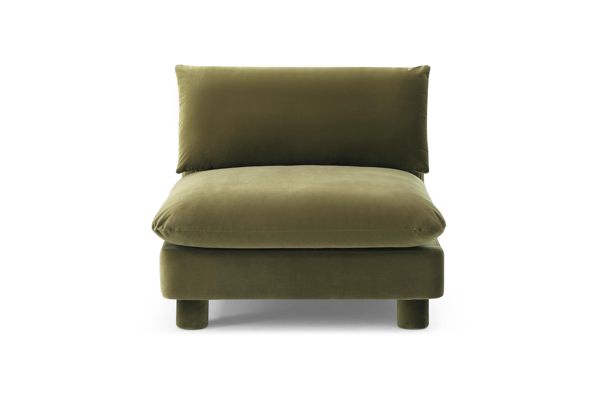 Low-profile ottoman designed for modern modular sofas

