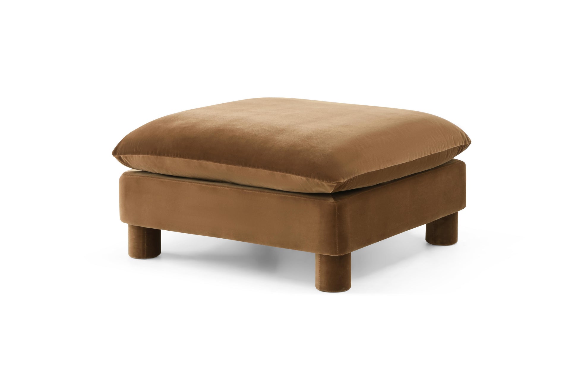 Cushioned modular ottoman with modern design

