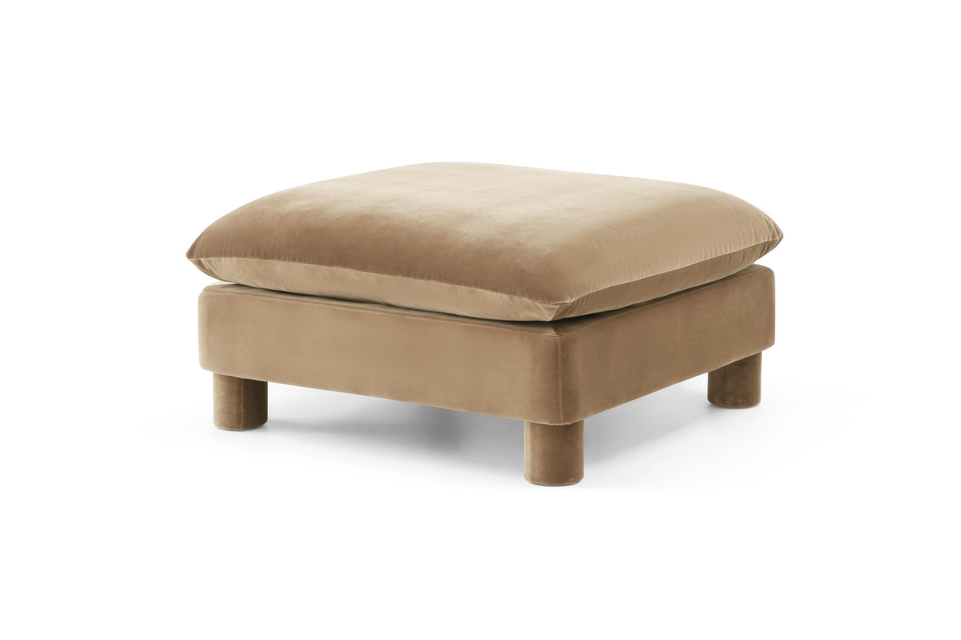 Cushioned modular ottoman with modern design

