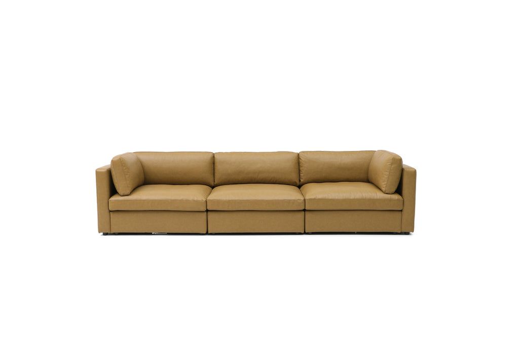 Modern comfortable 3-seater sofa with clean design

