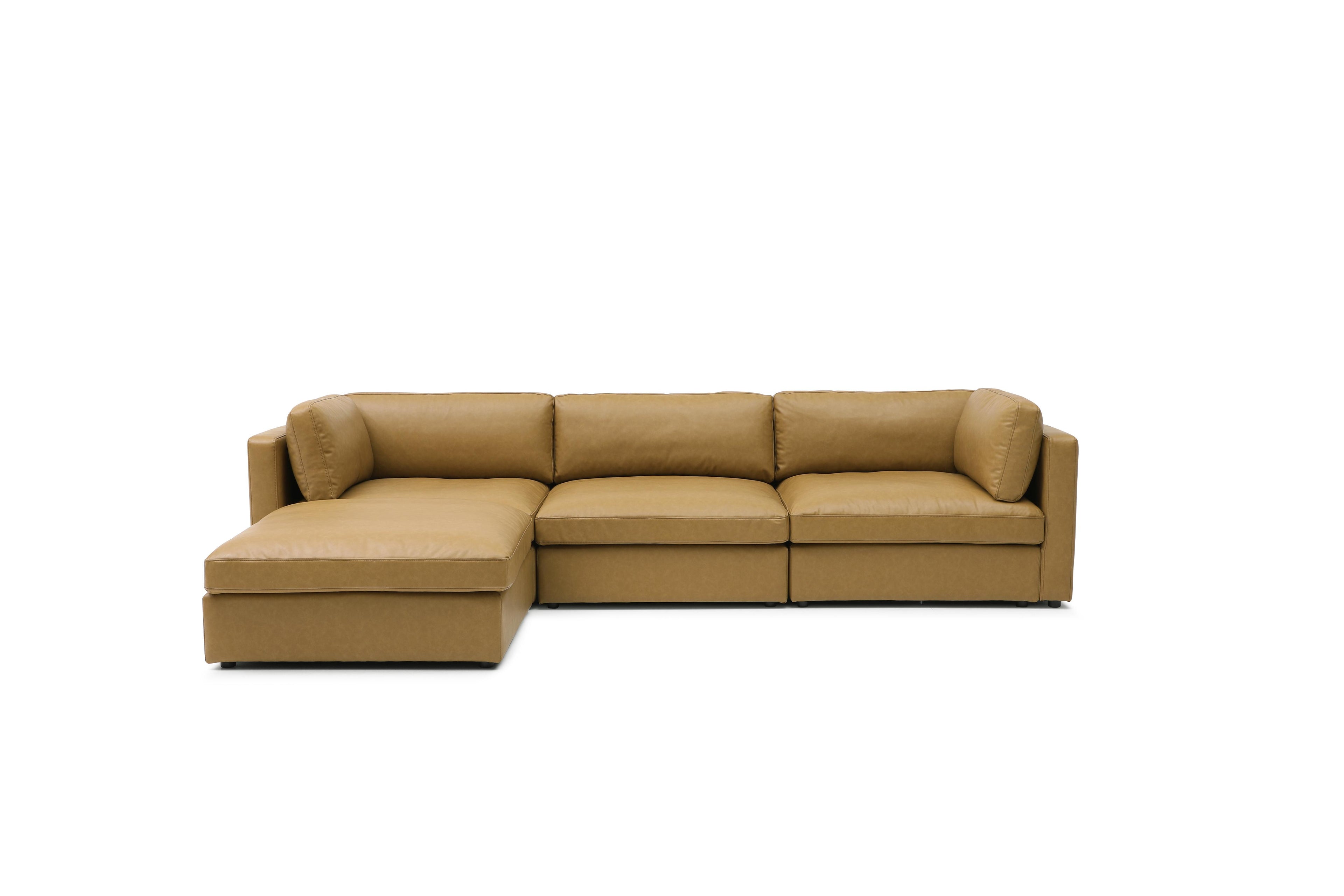 Miami-inspired modular sofa with neutral fabric

