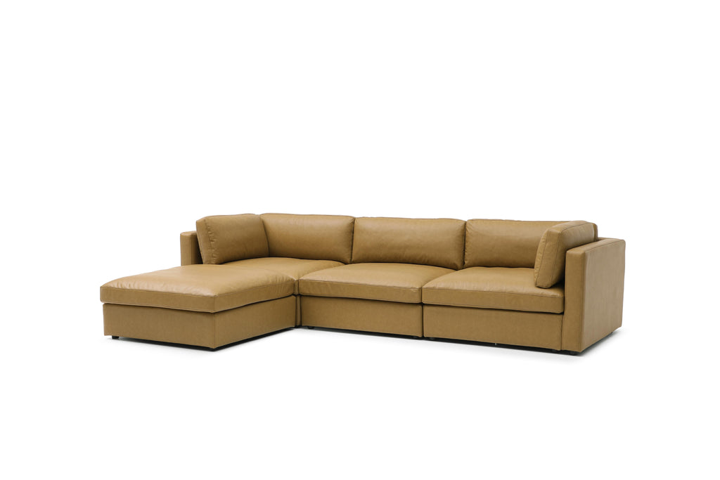 Miami-inspired modular sofa with neutral fabric


