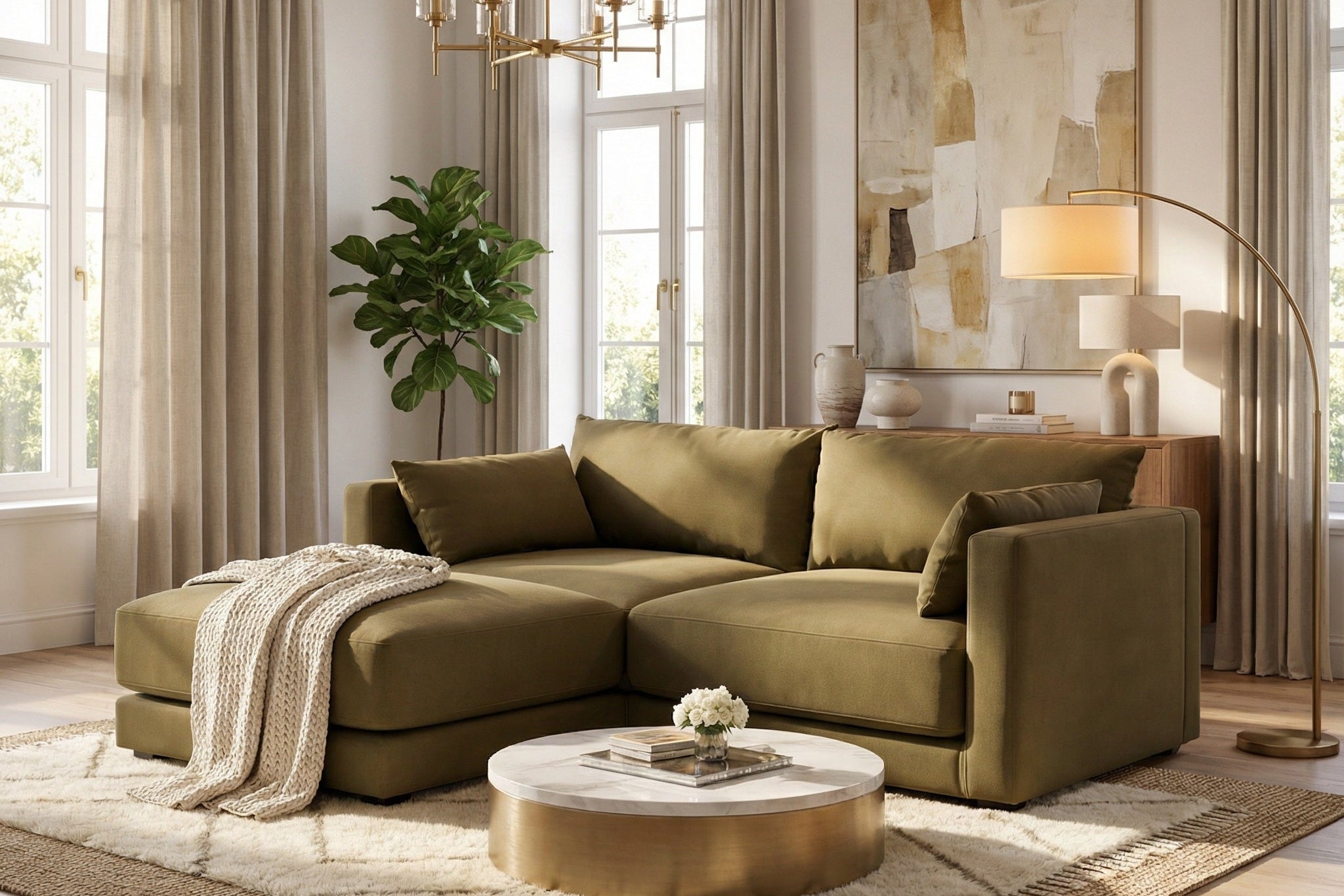 Halo 2-Seater Sofa – Compact & Stylish Modular Seating | Almond Wind