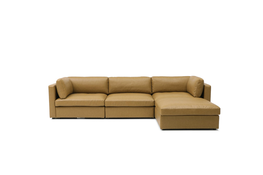 Miami-inspired modular sofa with neutral fabric

