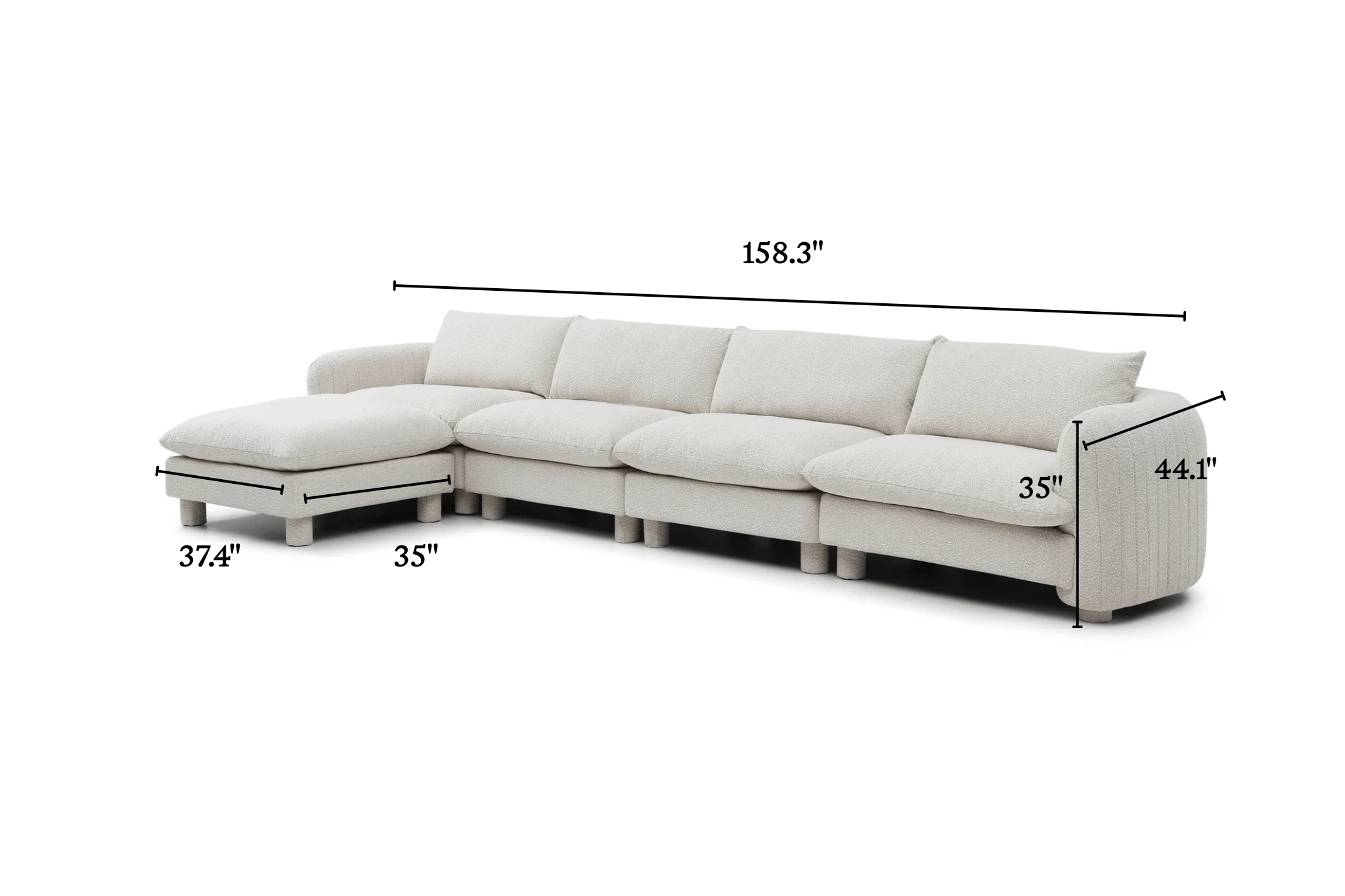 The Bayshore 4 Seater Sofa + Ottoman