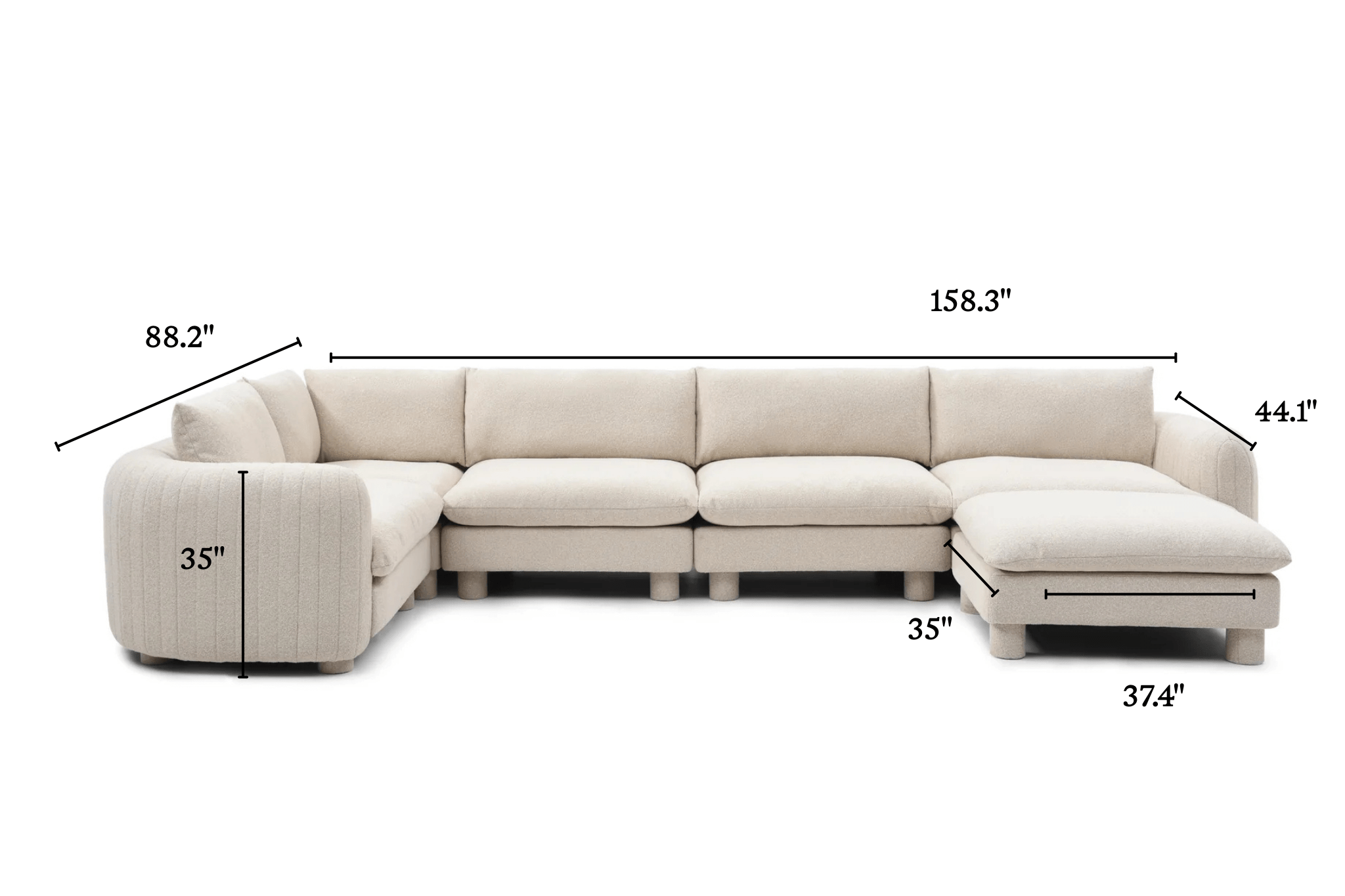 Bayshore 5 Seater L Shape + Ottoman