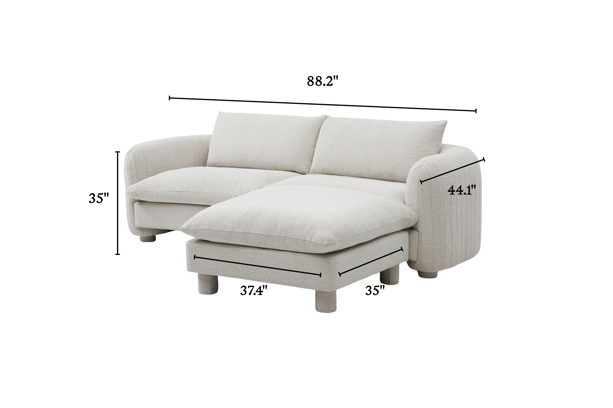 Bayshore 2 Seater Sofa + Ottoman