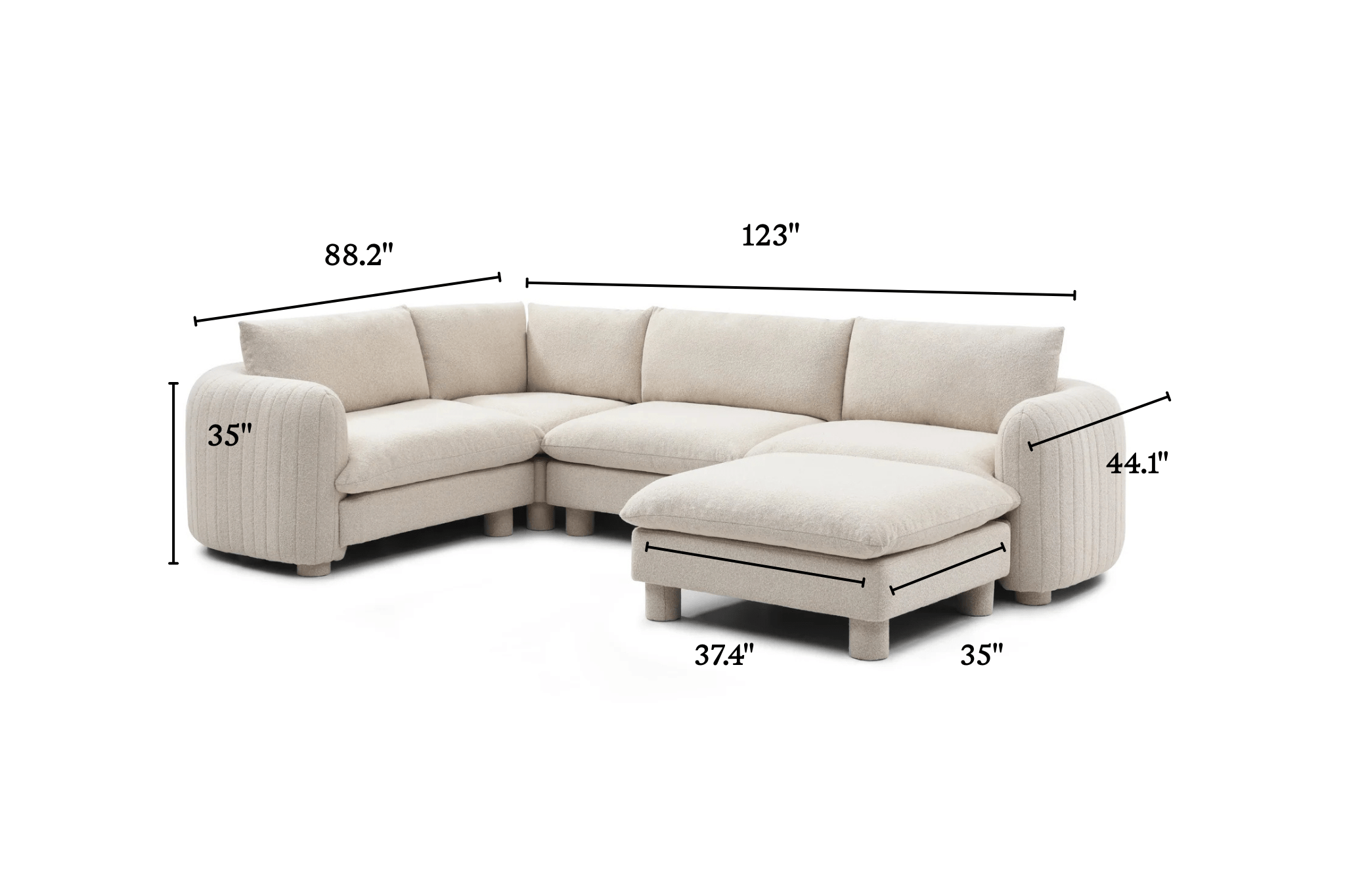 The Bayshore 4 Seater L Shape + Ottoman