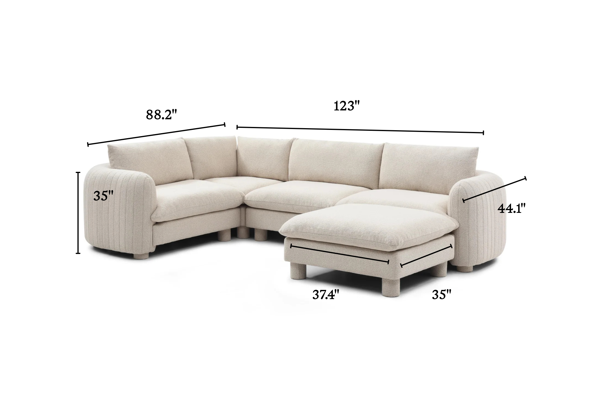 The Bayshore 4 Seater L Shape + Ottoman