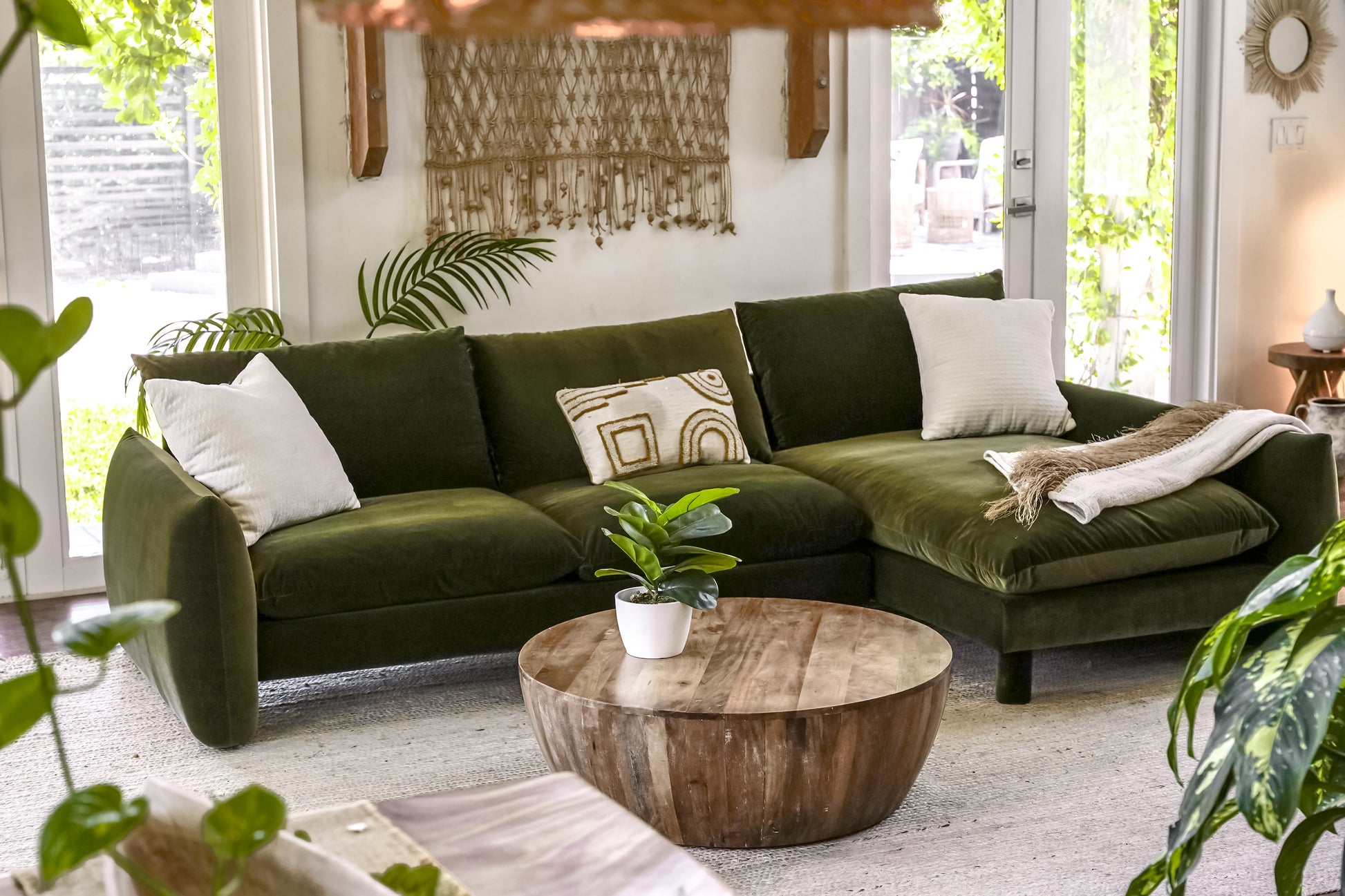 Spacious modular sofa with modern design