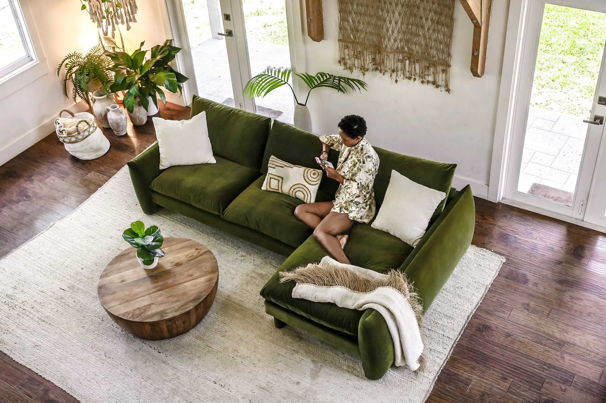 Elegant sofas in South Florida living room setup
