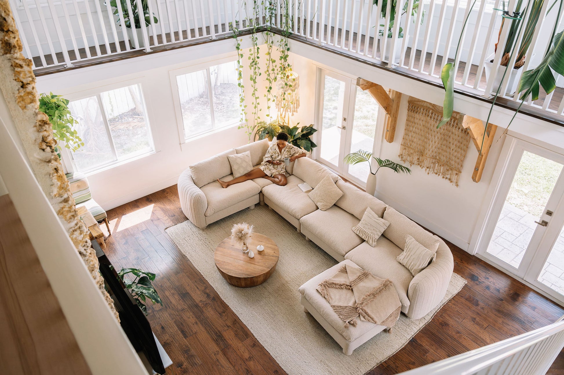 Neutral-tone ottoman complementing Bayshore collection

