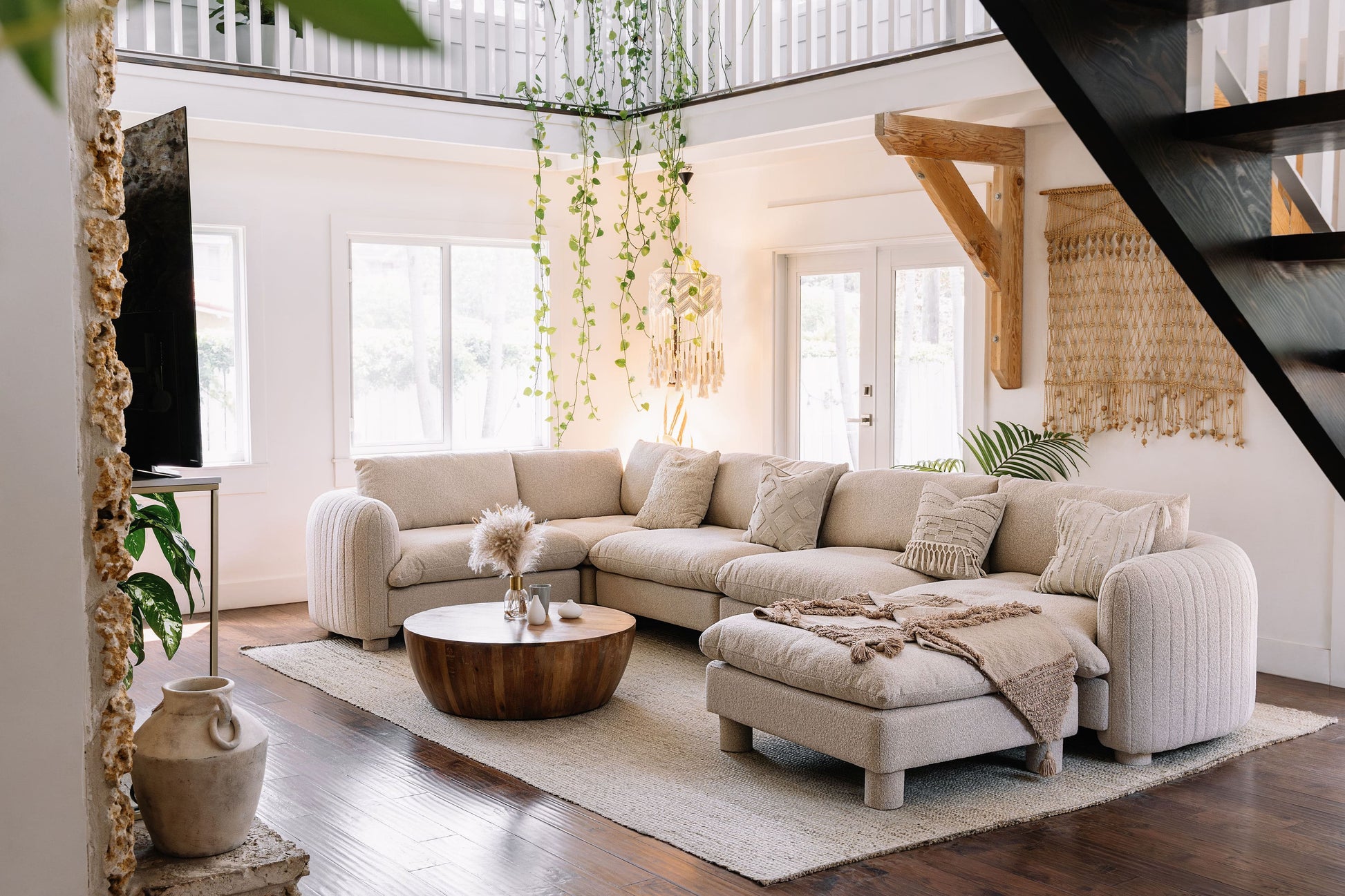 Neutral-tone ottoman complementing Bayshore collection

