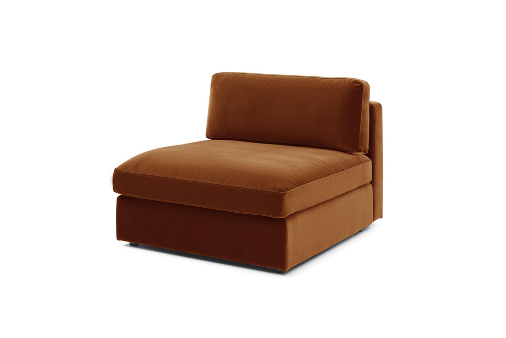 Family-friendly Halo ottoman with soft fabric


