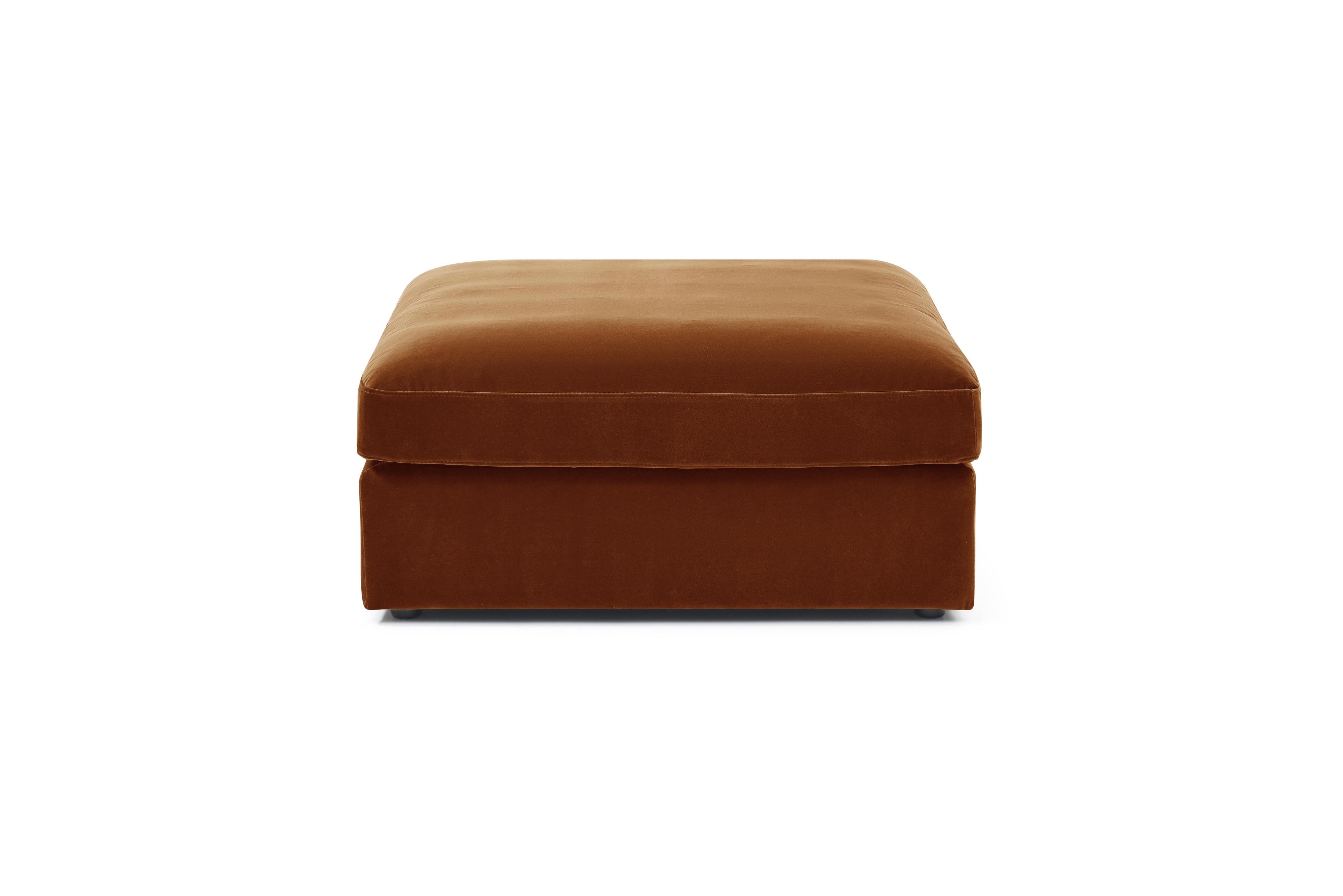 The Halo ottoman in modular living room setup

