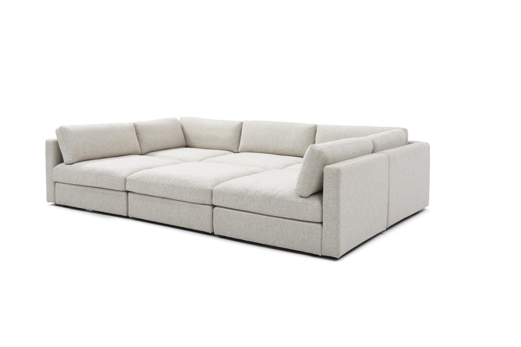 Spacious modular sofa for family lounging

